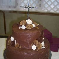 Chocolate Grooms Cake this was the grooms cake for my daughters wedding. It was the best tasting chocolate cake with very good ganache filling (used Callebut...