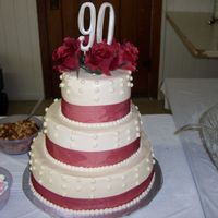 First Stacked 3 Tier Cake This was my first attempt at stacking. I traveled with this already stacked, the tep. was 94 degrees outside, but had the van cooled before...