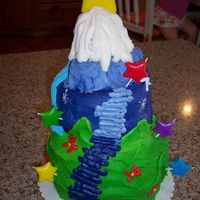 Dora's Star Mountain This was a white cake filled with strawberry filling. I made it for my grandaughters 3rd birthday.