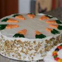 Carrot Cake I made this at Easter. It was a very good made from scartch carrot cake with creme cheese frosting