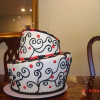 Black And Red Topsy Turvy My first topsy turvy cake....red velvet with creamcheese buttercream. TFL :)
