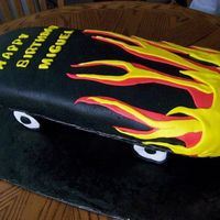 Flamin' Skateboard I made this for a Best Friends 12th Bday! I used 3 "13x9"..probably could have used 4..but I made due. I free had cut a template...