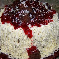 Spaghetti Anyone? this is my 2nd time making this cake! I got it requested from a friend. Its Vanilla Buttercream Noodles, Devils food cupcakes you just pick...