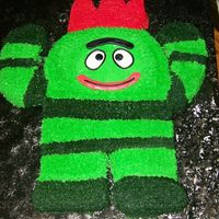 Yo Gabba Gabba Brobee Here is one of the cutest cakes I think I've ever made, and Fun, Fun Fur, Fun used tip #233/Wilton..lots of work but it went by...