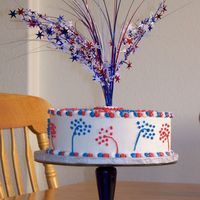 Fourth Of July Fireworks This cake was fun -- when sliced the cake was red white and blue stripes vertically inside -- hard to do but fun to see everyone's...