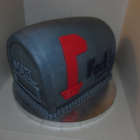 Fedex Smartpost Covered in buttercream! Only the flag is gumpaste.