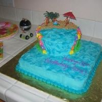 Luau Cake This is done in all Buttercream. I got the idea from someone on here. Can remember their name, but thanks! This was my first attempt to do...