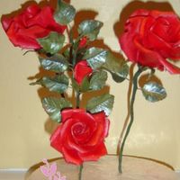 Long Stem Red Roses And Spray someone in the forums had asked about making a long stemmed rose, so as I was doing roses anyway tonight I thought I'd do a couple as...