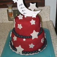 Star And Moon Wedding Cake This was a cake made for my cousin's wedding. They wanted the cake to match their wedding colors (black & burgandy red), the...