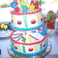 Sammy.jpg Sam's 2nd Birthday. Whipped cream with fondant accents.