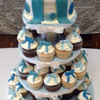 Ribbons And Bows Made for a wedding. All deco is MMF. The stand is made from covered foam core and tin cans.