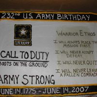 U S Army Birthday Cake 