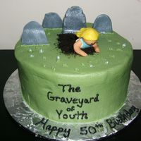 Fighting The Grave! 9" rounds...1 layer was Caramel Cake, other layer was French Vanilla...filling was ShirleyW's Bavarian Cream with Kahlua (AWESOME...