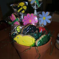 1St Cookie Bouquet Took a cookie decorating class and this is what the result was.