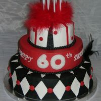 60Th Birthday Once again I owe this cake to the brain of a fellow cakecentral user. The lady this cake is for just loves red and pretty so I thought this...