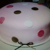 Pretty In Pink Birthday cake made for a co-worker. My first attempt at fondant, so I clearly have a lot to learn! Cake was a boxed strawberry cake, 2 9&...