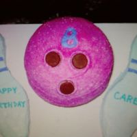 Bowling For Birthday! This one was made for a little girl's bowling themed birthday party. The ball was made using the Wilton sport ball pan and was a...