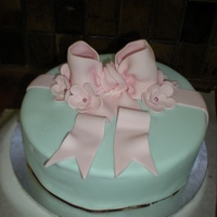 My Birthday Cake Choc cake with choc buttercream filling. first time trying ganache under the fondant - works so much better than buttercream! Bow done in...