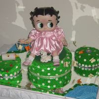 119.jpg Baby Betty Boop first b-day. Tres leches cake w/ van. BC and fondant decorations.