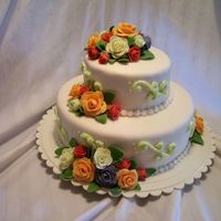 Pastel Roses This was my first try at fondant! The cakes are a 6" and a 10" vanilla. All of the roses and leaves are fondant. Thanks for...