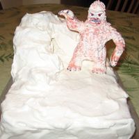 Yeti My son wanted a Yeti Ice cream cake. The boys loved it. It's just a big hunk of MMF . The best part was I made the cake with Ice cream...
