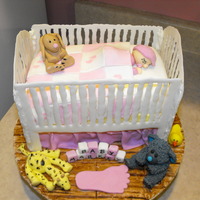 Baby Crib First time with the crib, Thanks to other pics on here! White chocolate crib, everything else fondant. Also used the new sugar papers? for...