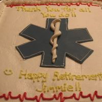 Thank You Ems This cake was for an employee appreciation day at our local EMS department. I added the heartbeat at the last minute and it was a great hit...