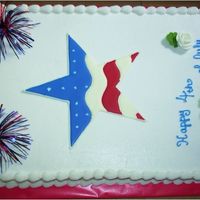 4Th Of July - 2006 First half-sheet cake ever! Didn't look as nice as some of the others in the gallery, but I really am proud of it. The star is...