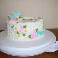 Wilton Class Ii Cake Thanks to many who answered my forum topics about basketweave and daisies I finished my cake in class and was so happy with how it turned...