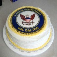 Usna Cake Made with an edible image. First time using one and I hope to use more and get better with them! Devils food cake with buttercream.