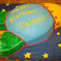 Rocket Ship Birthday Cake 
