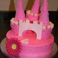 Pink Castle Cake This was for my niece's 4th birthday. She had a princess tea party and I provided the castle cake!
