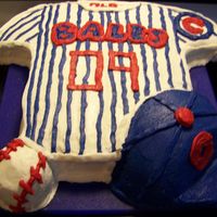 Baseball Cake Cubs cake. Chocolate cake with buttercream icing.