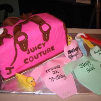 Diaper Bag Another shot of the cake. I think the diaper bag looks more like a purse. Any ideas how to make it look more like a diaper bag?