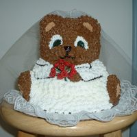 Bridal Shower Bear I made this for my niece.I was rushed for time so the flowers are fake and the veil is material type stuff.