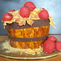 Autumn Apple Basket Bushel basket of apples. Fondant and cake.