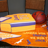 Lakers Birthday Cake Made this for Father in law. All edible cake or RK.