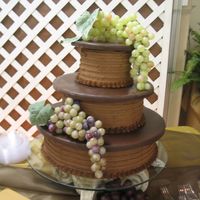 Mandy_And_Doug_Grooms_Cake.jpg 6", 10" and 14" chocolate cake with chocolate buttercream. Chocolate "plaques" are made of dark chocolate candy...