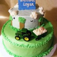 John Deere Baby Shower One of my favorites. Simple, but yet sweet. Thanks to all of the cakes here on this site (ChristyB) for the inspiration.