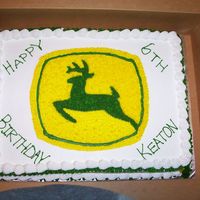 J Deere 1/2 sheet white cake with buttercream frosting