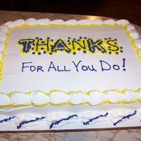 Thank You Cake 1/2 sheet white with buttercream