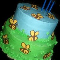 Bee Cake! Inspired by WBH, this was a neapolitan cake for a cute three year old. Yeay!