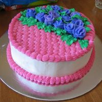 Pink Basket Of Purple Roses More buttercream roses...