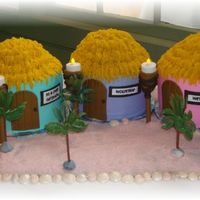 Bermuda Village Multiflavored cakes with fruit filling. 5 Tiki huts with a Bermuda village theme!