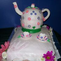 Birthday Tea Pot,cups And Saucers 