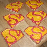 Superman sugar cookies with alices cookie icing.