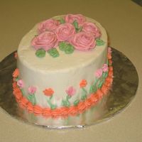 Getting Better! This is the final cake I made for level 1 Wiltons. I used too much peach colour and it looks more orange than peach, but oh well, it still...