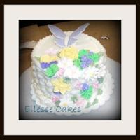 Basket Weave And Butterfly Color flow butterfly, basket weave Wilton Level 2 cake