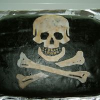 Pirate Cake! Here's an actual view of the cake. Sorry the quality of the picture is not that great!