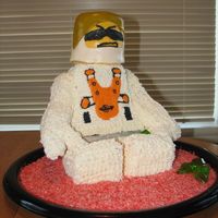 Mars Mission Inspired by the Indianna Jones Legoman cake - thanks for your help angel941985!! Cake, Rice Crispies, buttercream and some fondant for...